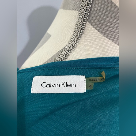 Calvin Klein One Shoulder Teal Dress - Picture 10 of 12